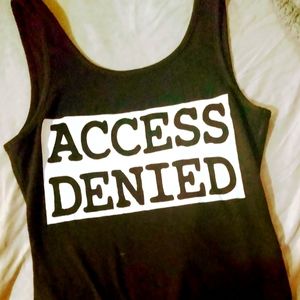 Pink Berry Black "Access Denied" Bodysuit